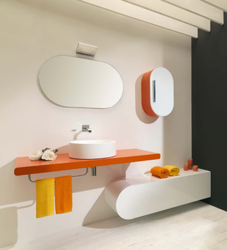 GLAB - Countertop washbasin with towel rail by LASA IDEA - view 3
